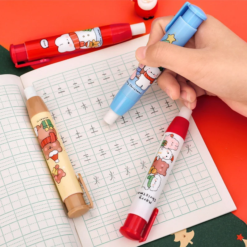 1pc kawaii natal pressionando borracha bonito escrita desenho borracha lápis borrachas papelaria crianças presentes escola material de escritório