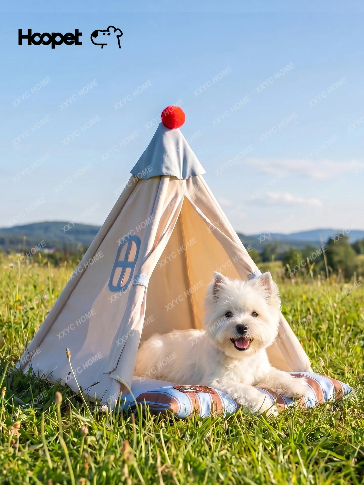Dog bed is suitable for all seasons, semi-enclosed with a sense of security puppy pet house, cat bed that can be removed  washed