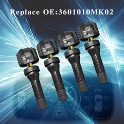 TPMS 타이어 압력 센서 모니터링 3601010-MK02, Chang'an UNI-T CS75 CS55 Plus Oushang X5 X7 PLUS Z6 UNI-V UNI-K iDD, 433MHz