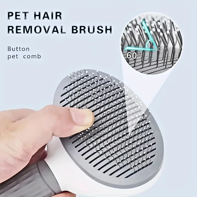 Brosse d\'épilation automatique pour animaux de compagnie, peigne à poils de chien, décoloration des poils, acier inoxydable