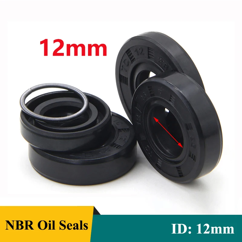 

2/5/10pcs Black NBR Oil Seals ID12mm TC-12*19/20/21/22/23/24/25/26/28/30/32/35*5/6/7/8/10 Nitrile Rubber Shaft Double Lip Gasket