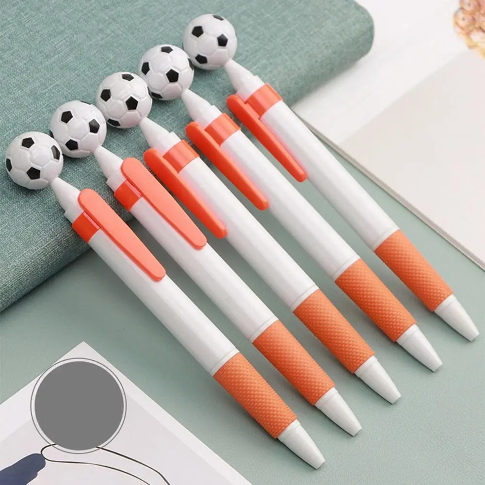 5 Pcs/Bag Party Gift Cute Football Ballpoint Pen Creative Multi-use Ink Pens Portable Durable Signature Pens Students