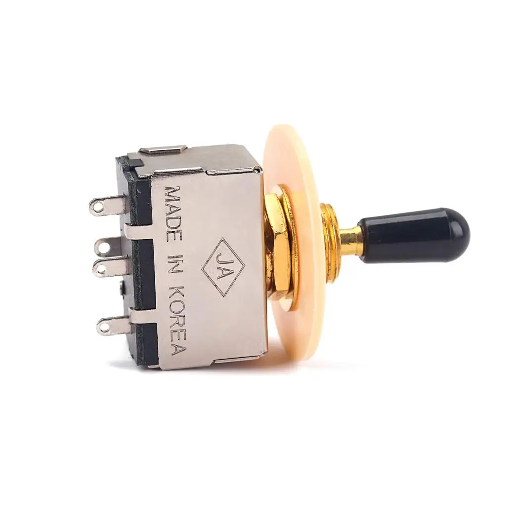 Guitar Pickup Selector 3 Way Toggle Switch with Black Knob Washer Ring Plate for SG Guitar Parts