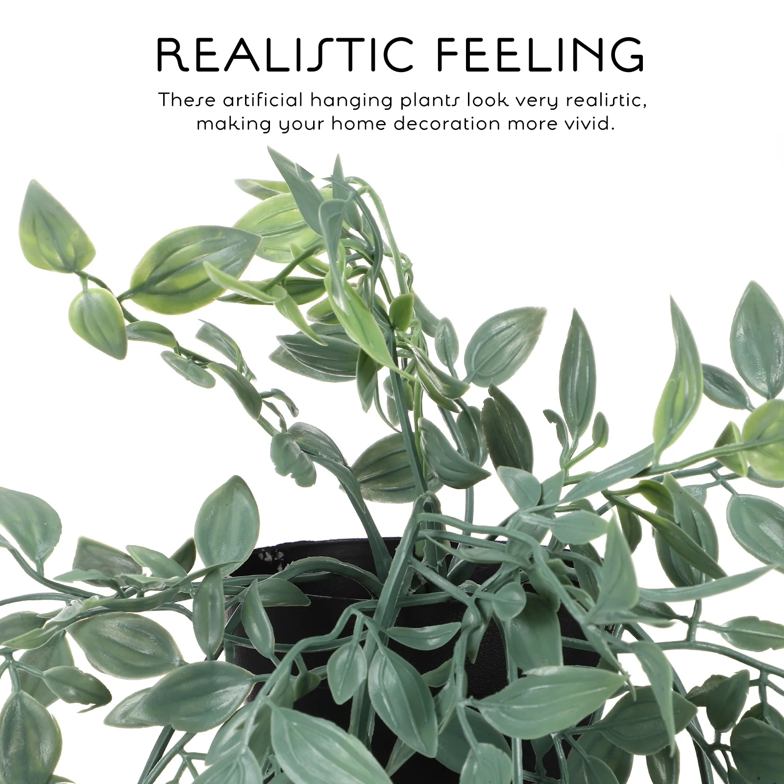 

2pcs Artificial Hanging Plants Fake Potted Indoor Outdoor Decor Realistic Space-Saving Low Maintenance Greenery For Home