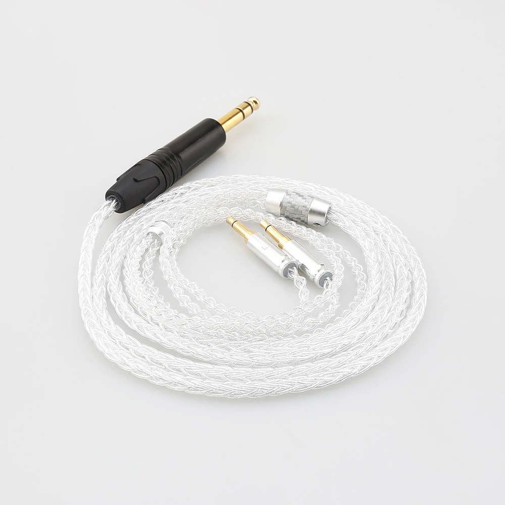 HIFI 8 Core 99% 7n Pure Silver Earphone Cable For Hifiman Sundara Ananda HE1000se V2 HE6se he400se Arya He-35x