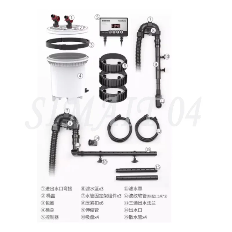 معدات فلتر خزان الأسماك الكبيرة، فلتر خارجي لخزان HW3000 لتحويل التردد، حوض السمك، صامت خارجي