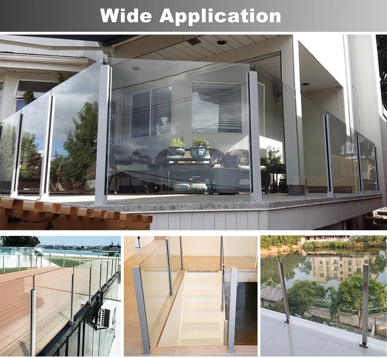 تخصيص تصاميم عمود الدرابزين درابزين الشرفة القابل للتخصيص مع SS 304 316