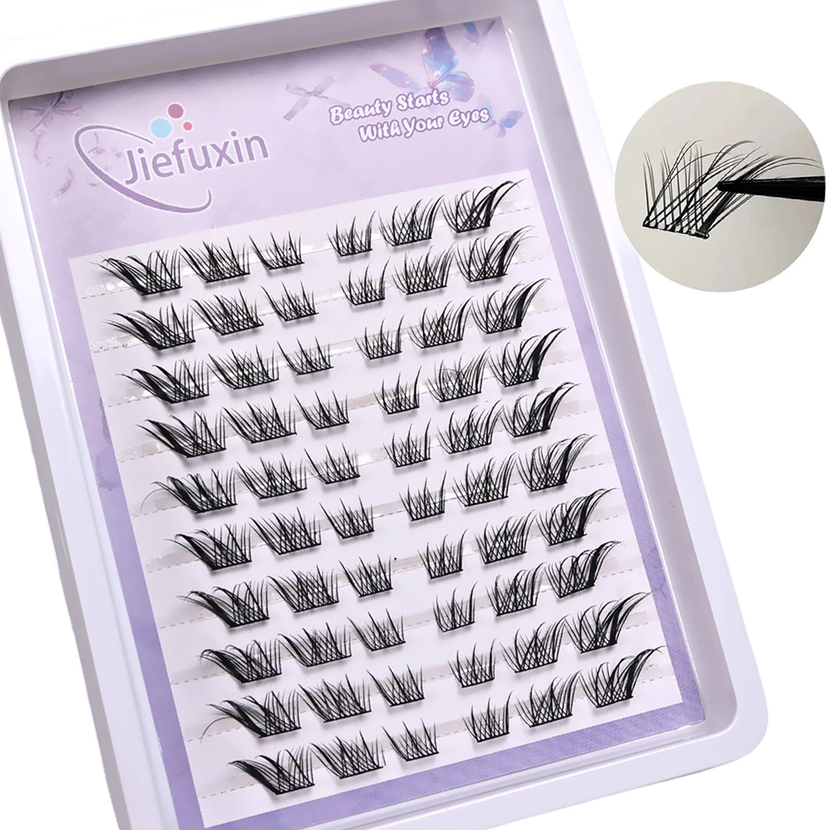 10 Rijen Fox Eye Effect Pluizi - Eyelash Extension Fox Eye recensie en prijs