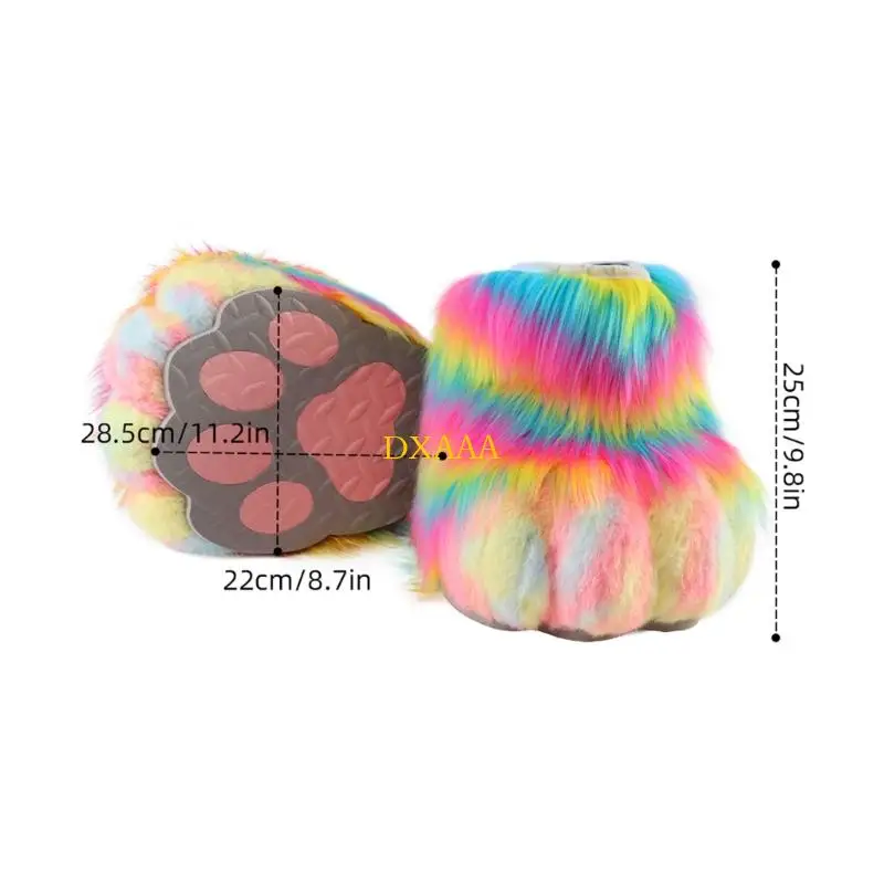 DXAA Gatti Lupo Cane Volpi Fursuit Piedi Zampe Artiglio Scarpe Stivali Pantofole pelose animali