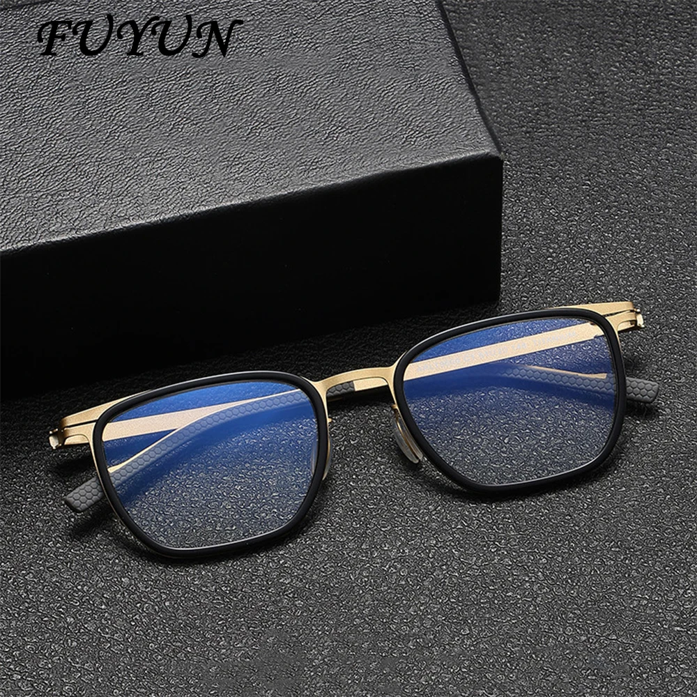 

New High-end Plate Pure Titanium Frame Rectangular Frame Ultra Light Neutral Optical Lens Glasses Men Women Literary Glasses