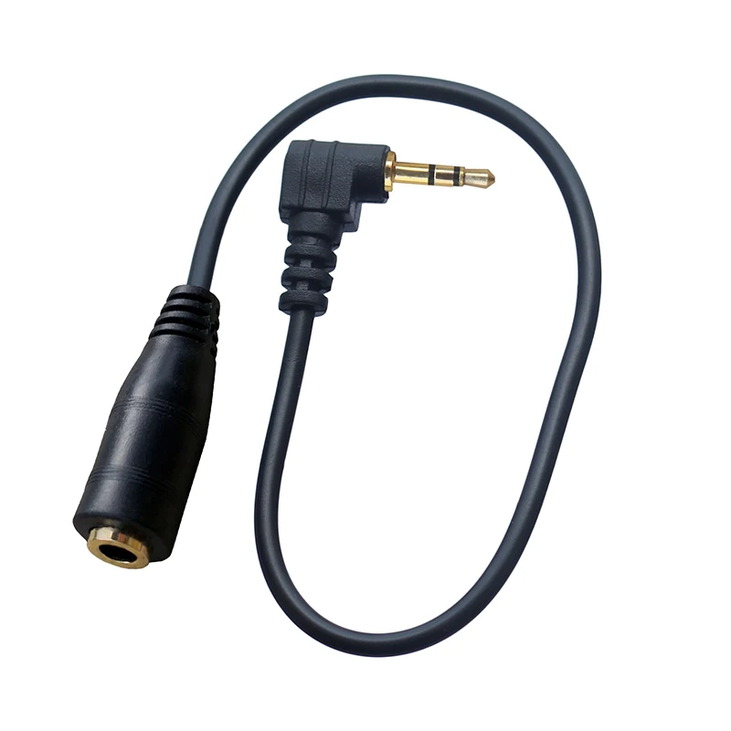 Cable adaptador de Audio en ángulo recto, 15cm, 3 polos, estéreo, 2,5mm, macho a 3,5mm, conector hembra, 90