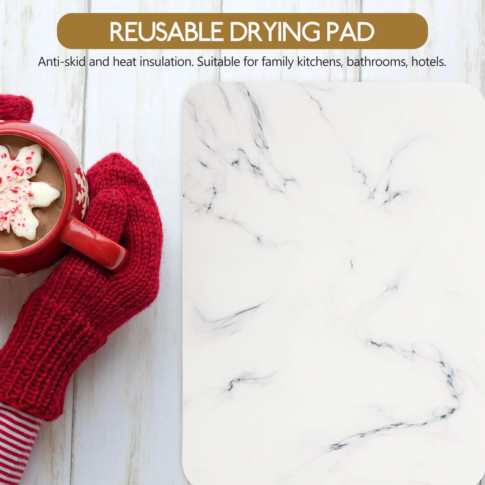 

Dish Drying Mat Kitchen Counter Mat Water Absorption Heat Insulation For Home Countertop Drainage Pad Dish Drying Mats