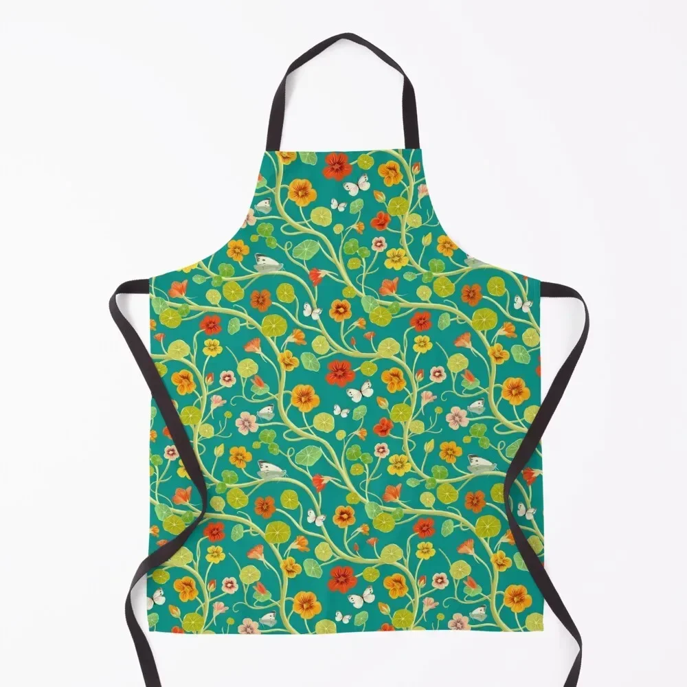 

Creeping Nasturtiums Apron Hairdresser kitchen girl Kitchen Items manicurist Apron