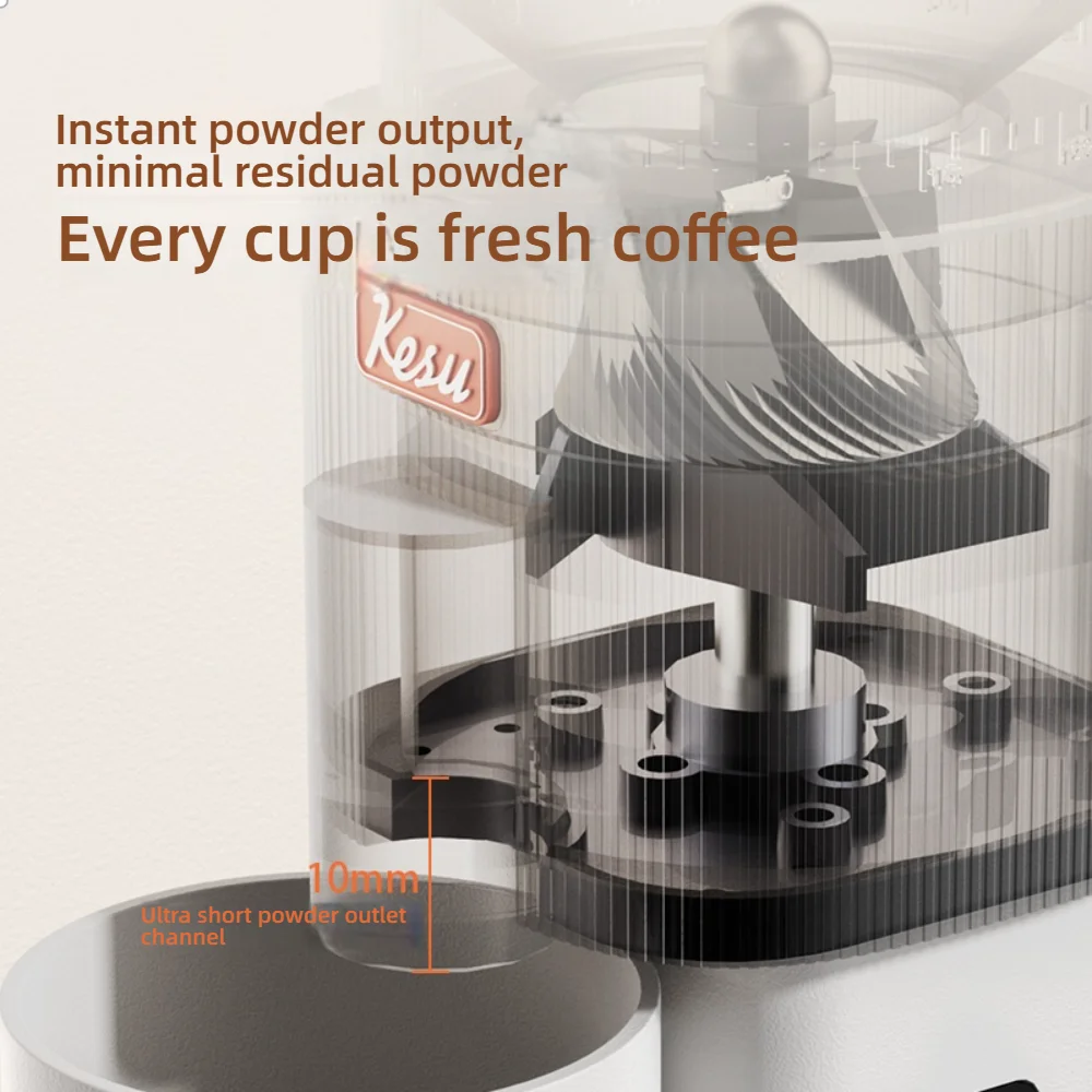 CAFOVO G138C Rechargeable Electric Coffee Grinder 38mm Stainless Steel Conical Burr 60RPM Low Speed Built-in Battery Mill