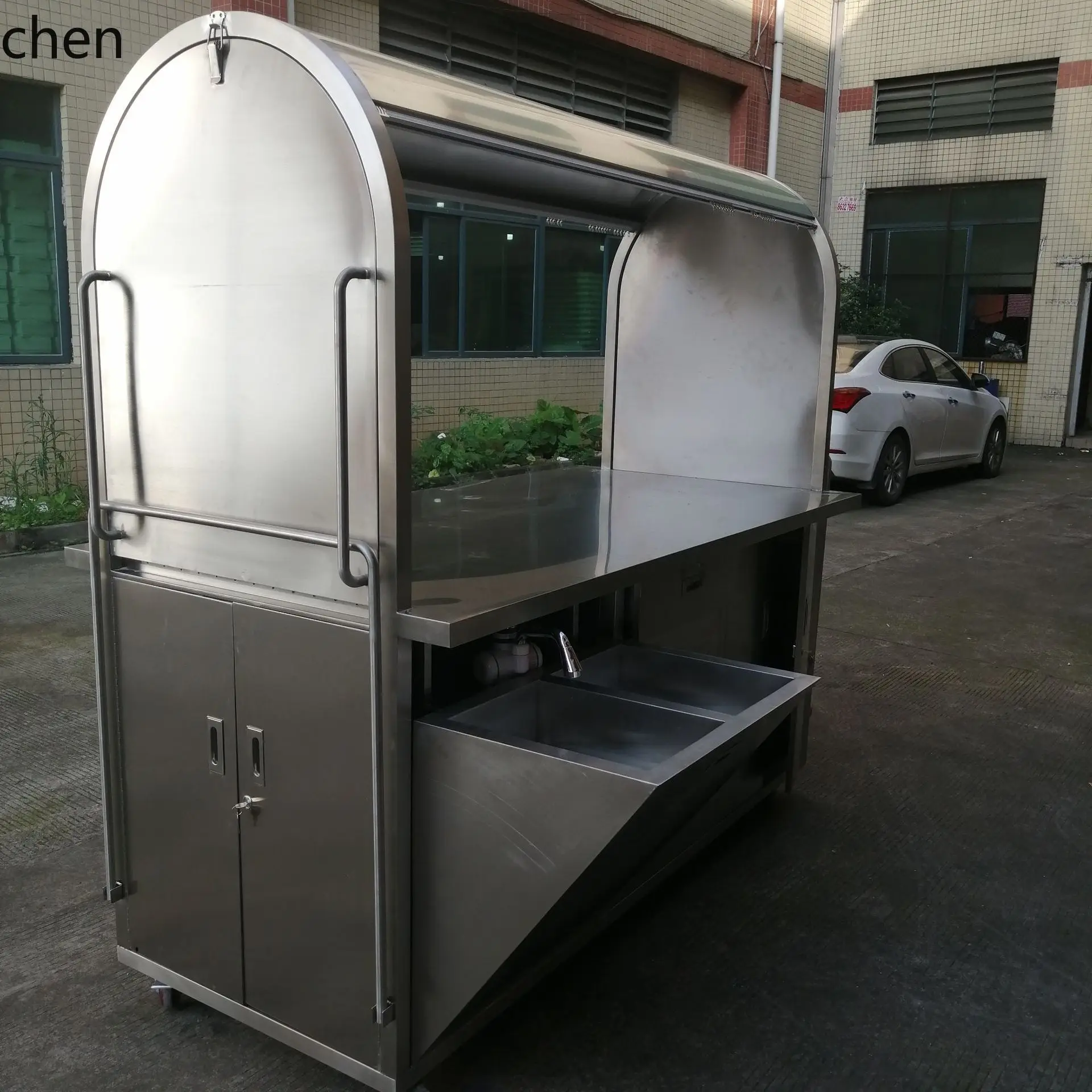 CZ Spicy Hot Pot Snack Cart Commercial Hand-Pulled Stainless Steel Multi-Functional Handheld Cake Night Market Stall