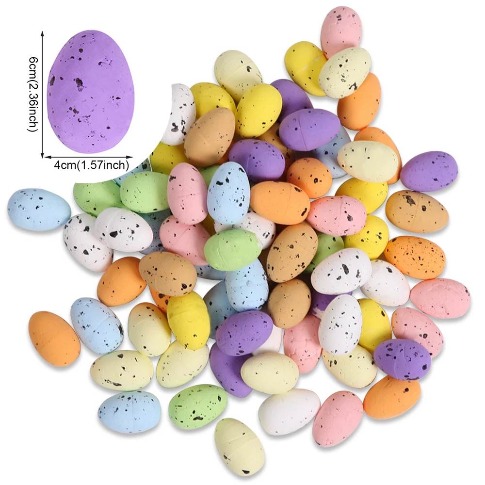 20/50/100 Stück Ostereier-Dekoration, gefälschte Schaumstoff-Eier, bemalte Vogel-Taubeneier, DIY-Ostern-Bastelkranz – Detail 10