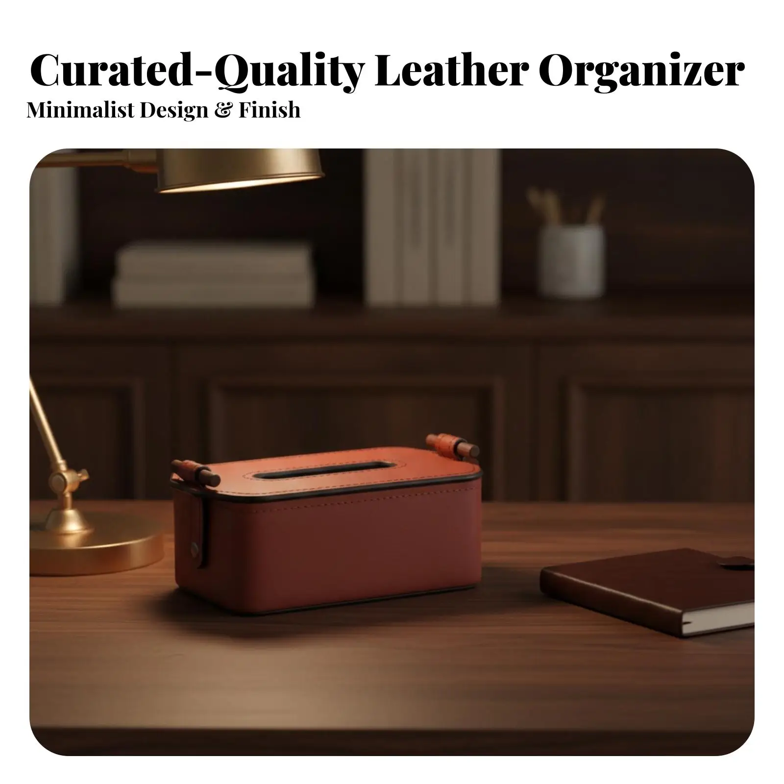 Modern Tissue Box Cover with Walnut Wood Accents for Home Decor and Soft Touch Access