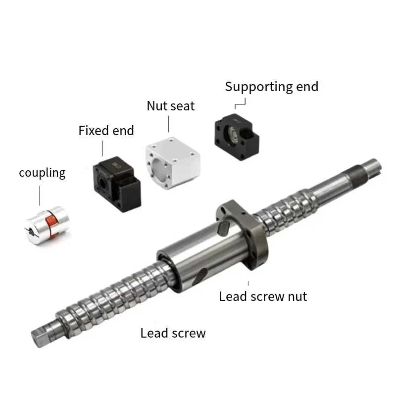 High Precision C3 Grade Steel Ball Screw Nut Customized Complete Set for Grinding Sliding Table Module Core Bearing Ball