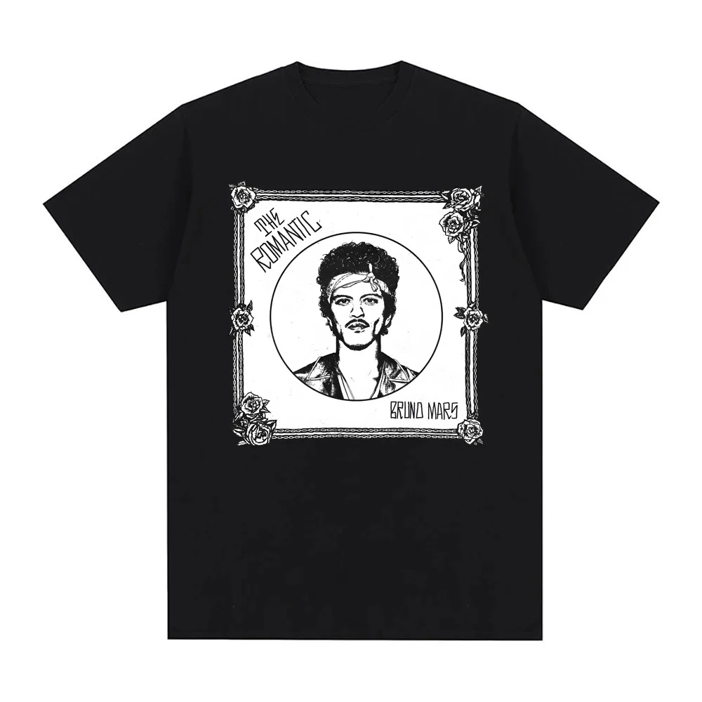 2026 New Album Song THE ROMANTIC TEE Bruno Mars High Quality Fashion Tee-shirt Fashion 100%Cotton Round Neck Clothes Camisetas
