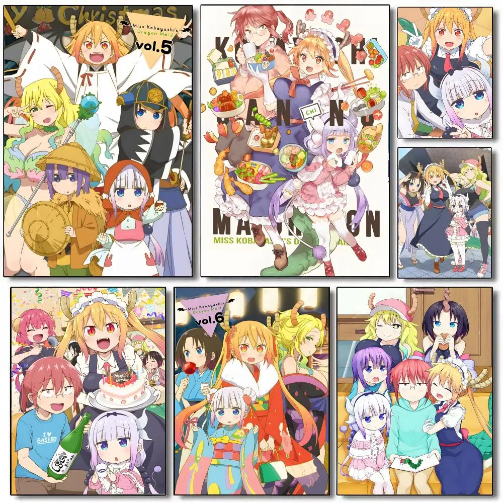M-Miss Kobayashi S Dragon Maid Poster Wall Art Print Art Suitable For Living Room Bedroom Bar Parlor Home Decoration Gift