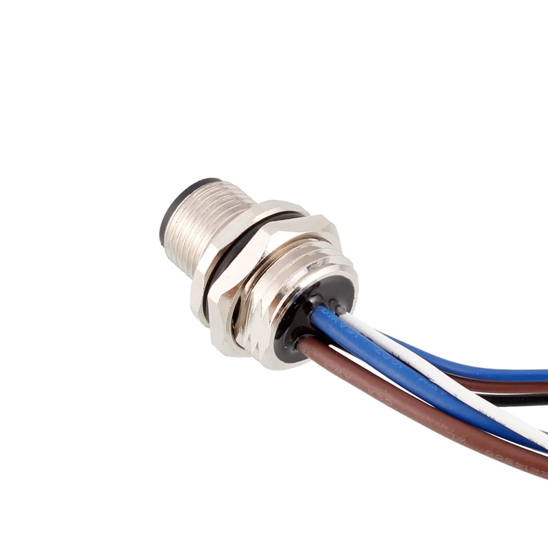 M12 front socket male 5pin with 100mm cable