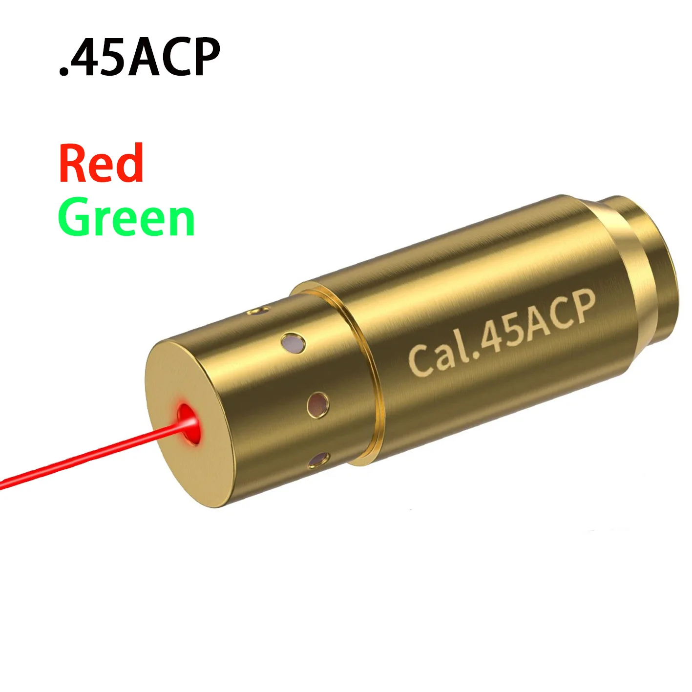 Tactical Cal.45ACP Red Green Dot Laser Boresighter Brass Bullet Rifle Scope Accurate Calibration Shoot Accessories USP45 M1911