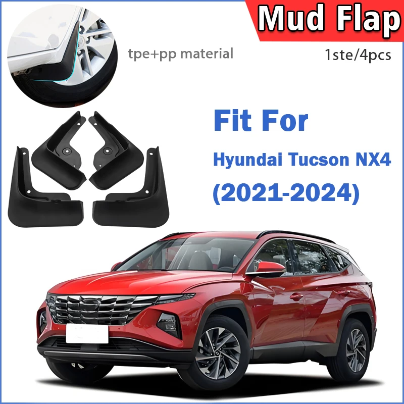 

For Hyundai Tucson NX4 2021 2022 2023 2024 Mudflaps Mudguard Fender Mud Flap Guards Splash Car Accessories Front Rear 4pcs