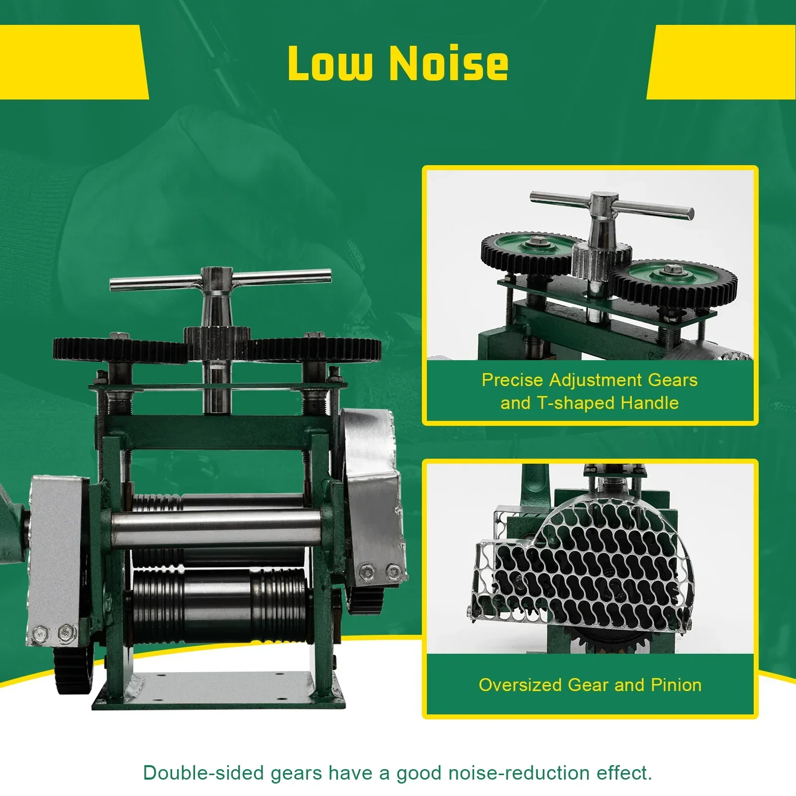 

3-in-1 Manual Jewelry Rolling Mill 3:1 Labor Saving Gear 55HRC Steel Rollers 0-18mm Adjustable for Gold Silver Copper Making