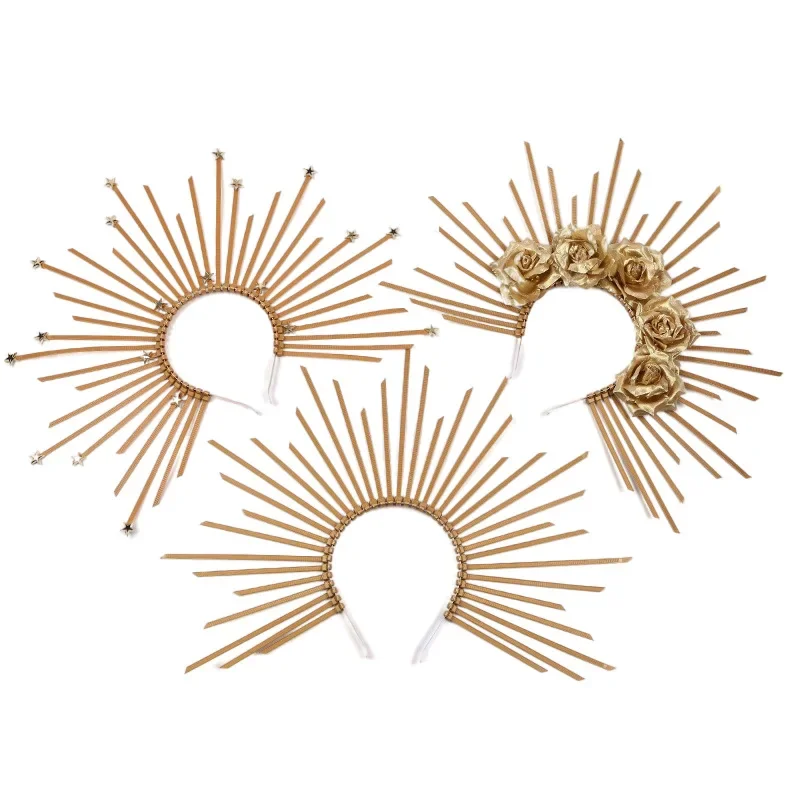 

Queen's Goddess Halo Halloween Costume Headwear Crown Headband Party Cosplay Headgear Jewelry Accessories
