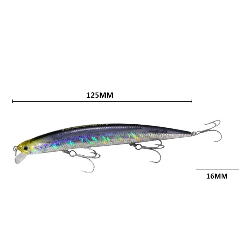 2024 Long Casting Slim Minnow Fishing Lure 125mm/15g Floating 1-3m Wobbler Artificial Bait Vibration Fishing Lure