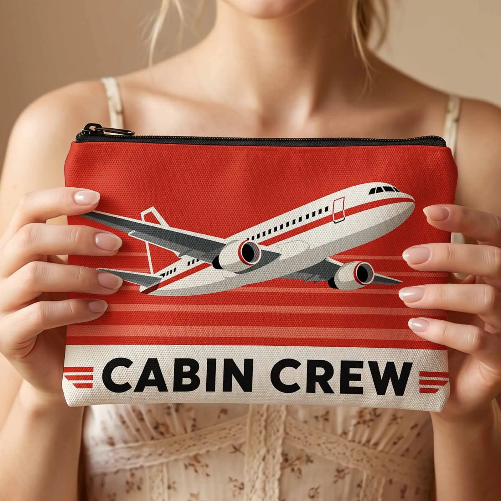 Makeup Bag Designed for Travelers Who Love Airline Cabin Crew Aesthetic And On-The-Go Beauty Organization