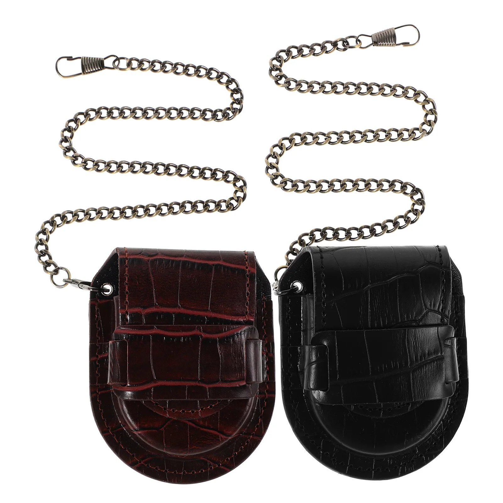

2Pcs Vintage Pocket Watch Pouch PU Case Storage Elegant Unisex Gift for Men Women Chain Holder Box Pocket Watch Pouch