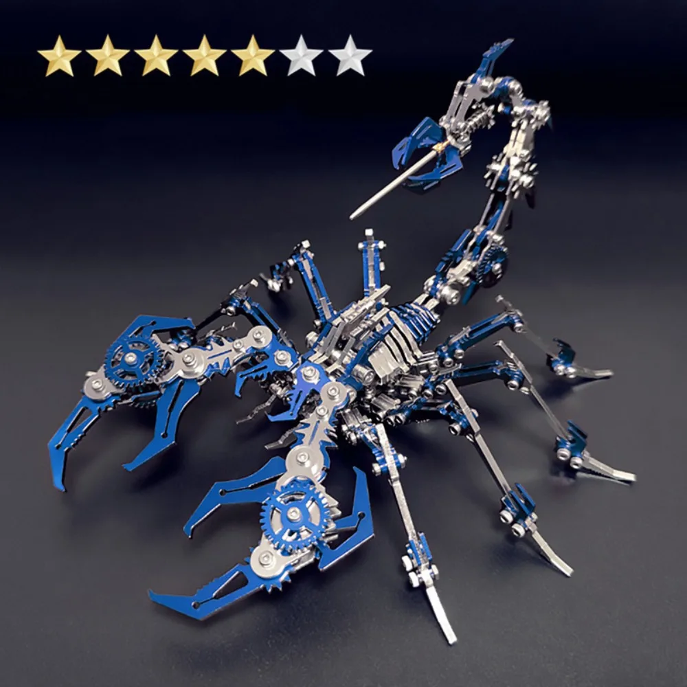 3D Scorpions Metallpuzzle Steampunk Mechanisches Insektenmodellbausatz Floatingcity Steel Warcraft Montieren Sie handgefertigtes Spielzeug für Erwachsene