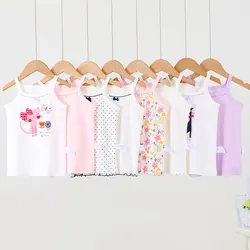 2pcs/lot Girls Tank Tops Boneless Mesh Underwear for Kids Breathable Children Camisoles Teenager Home Bottom Baby Crop Tops