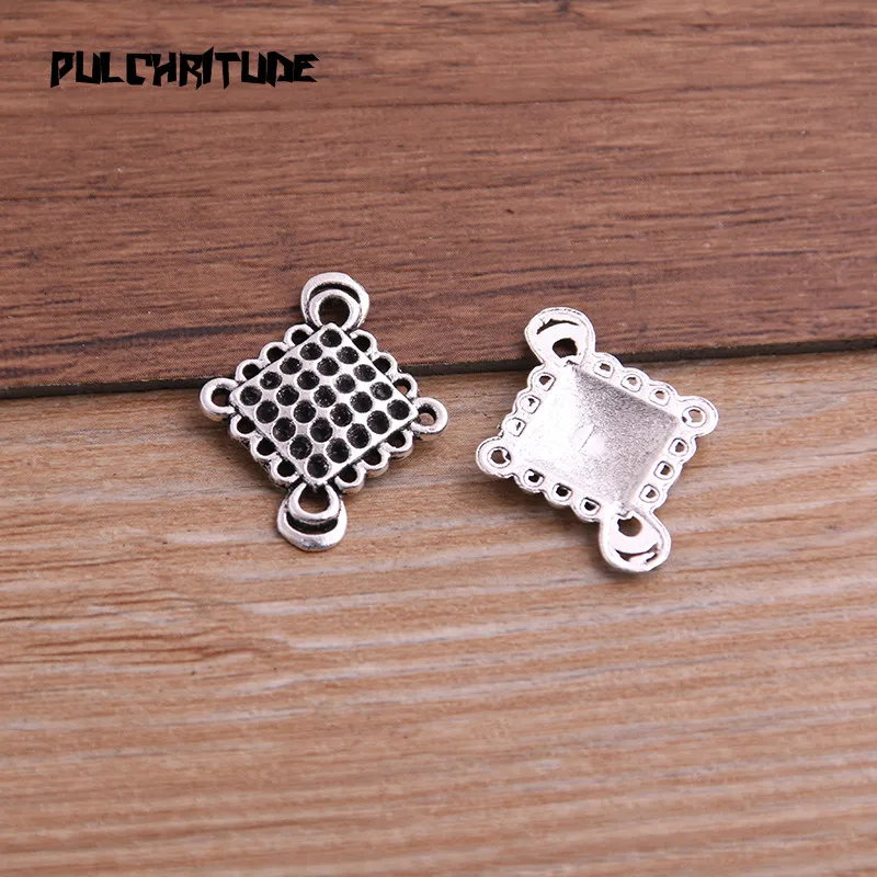 20pcs 19*24mm Two Color  Zinc Alloy Necklace Charm Jewelry DIY Hollow Chinese Knot Connector Pendant Necklace