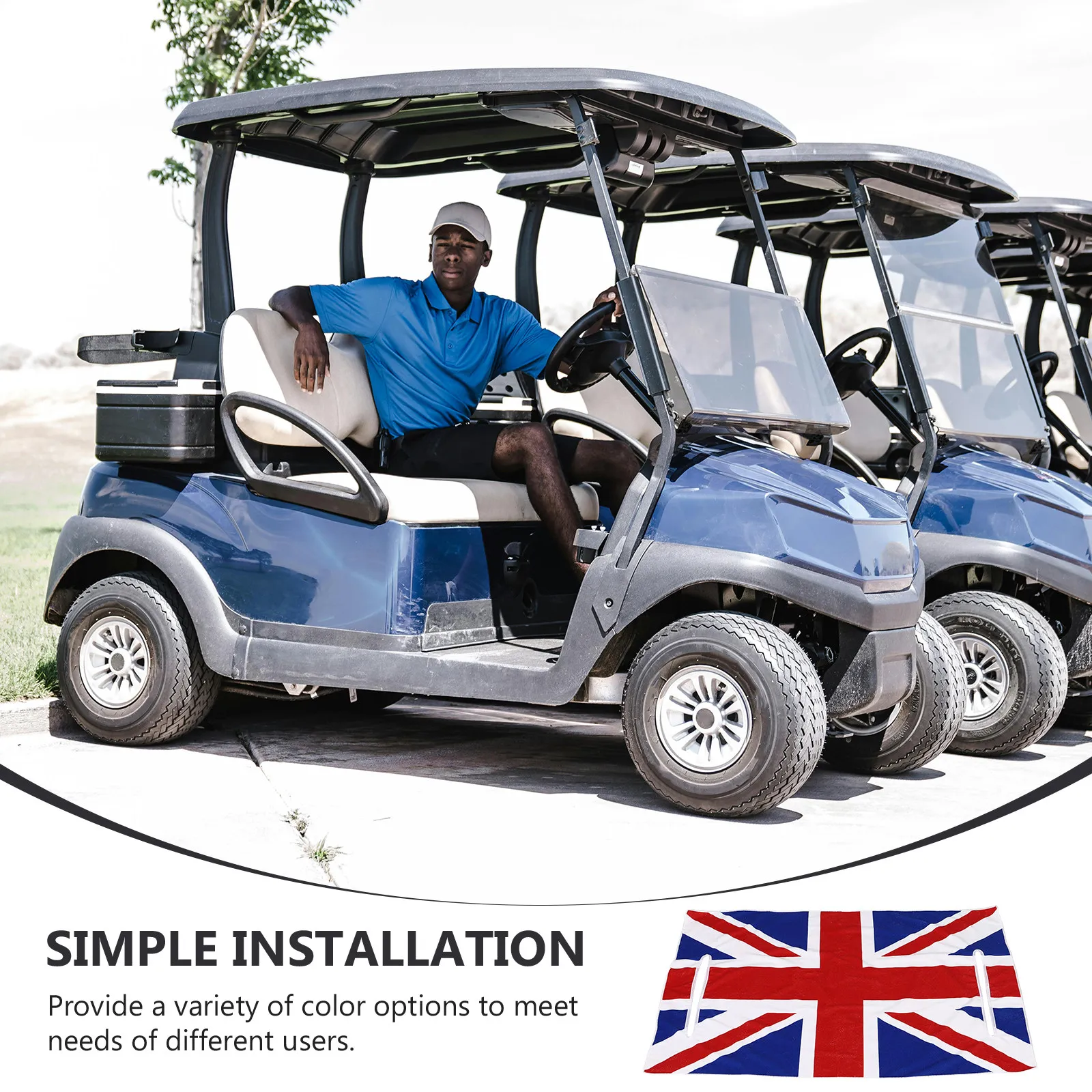Golf Cart Seat Blanket Cover Polyester Soft Comfortable Flag Design Easy Install Remove Seat Protection for Club Car