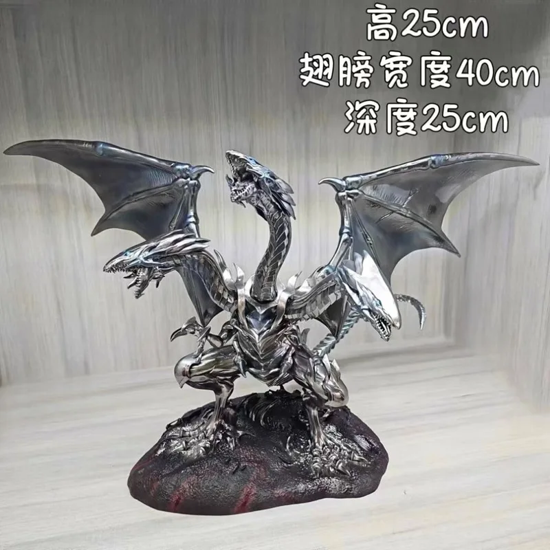 Action Figures 25 cm Yu-Gi-Oh Blue-Eyes White Dragon Figures con statua in PVC leggero Modello Collezioni di alta qualità Giocattoli da scrivania Regali