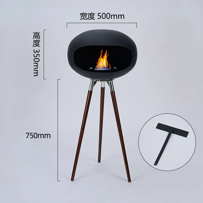 Solid wood tripod floor-to-ceiling biological fireplace outdoor heating alcohol fireplace indoor real fire fireplace