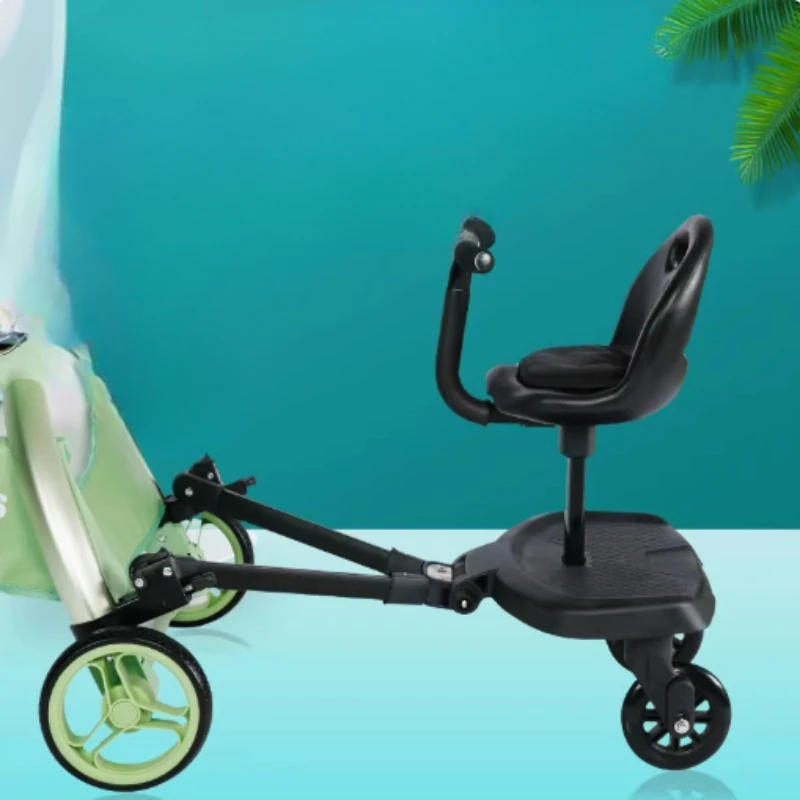 Segundo artefato infantil carrinho de bebê pedal auxiliar e assento, carro de cauda pequena, carrinho de criança