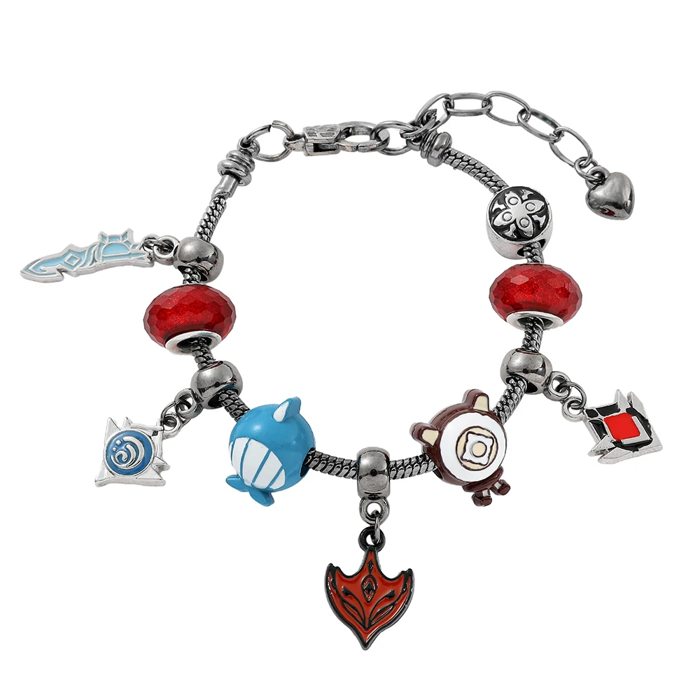 Anime Game Genshin Impact Inspired bracciale per donna, gioielli fatti a mano, catene a mano, accessori moda, Y2k