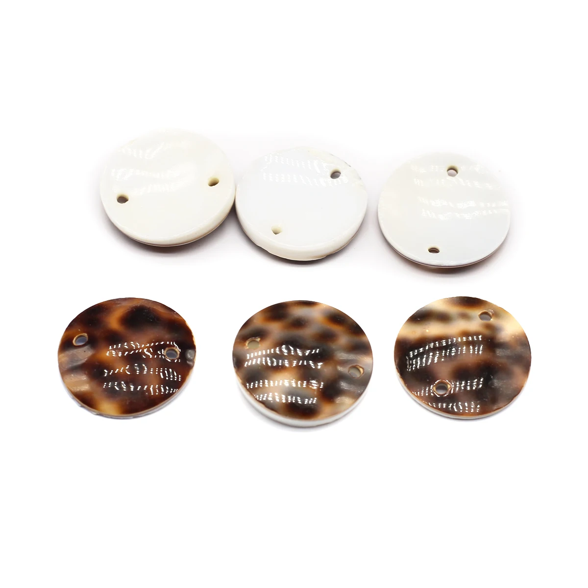 20 Pcs Round Thin Shells Beads Natural Mother of Pearl Shell Loose Beads For DIY Jewelry Making Necklace Gift Wholesale 25x25mm