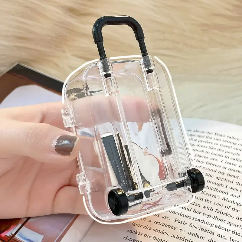 1개 미니 여행가방 모양 캔디 박스 창의적이고 귀여운 작은 보관함 보석 귀걸이 반지 결혼식 파티 및 선물용