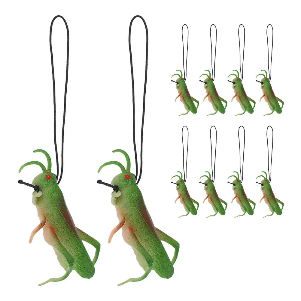 10Pcs Realistic Grasshoppers Lifelike Animal Figures Party Favors Desktop Decorations Educational Simulation Bugs