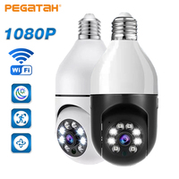 Tuya E27 Bulb Camera Wireless Waterproof Color Night Vision Tracking Panoramic Cam Two Way Audio Security Surveillance Cameras