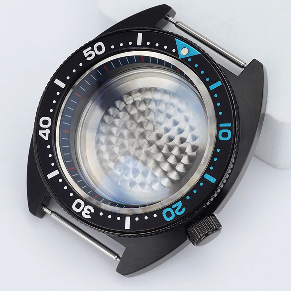 NH35 41mm Black Diving Watch Case Sapphire Glass For NH34 NH35 NH36 NH38 NH70 NH72 Movement Mod Turtle Abalone Case Repair Parts