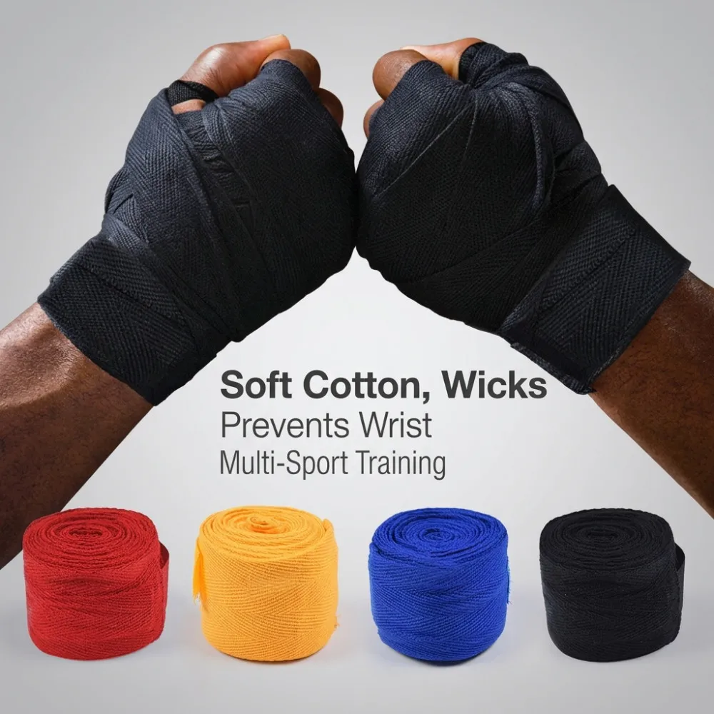 2 Pcs 2.5m/5m Boxing Training Bandages Cotton Sports Bandages Sanda Kick Boxing Mma Hand Gloves Wraps Boxing Belt Sports Strap