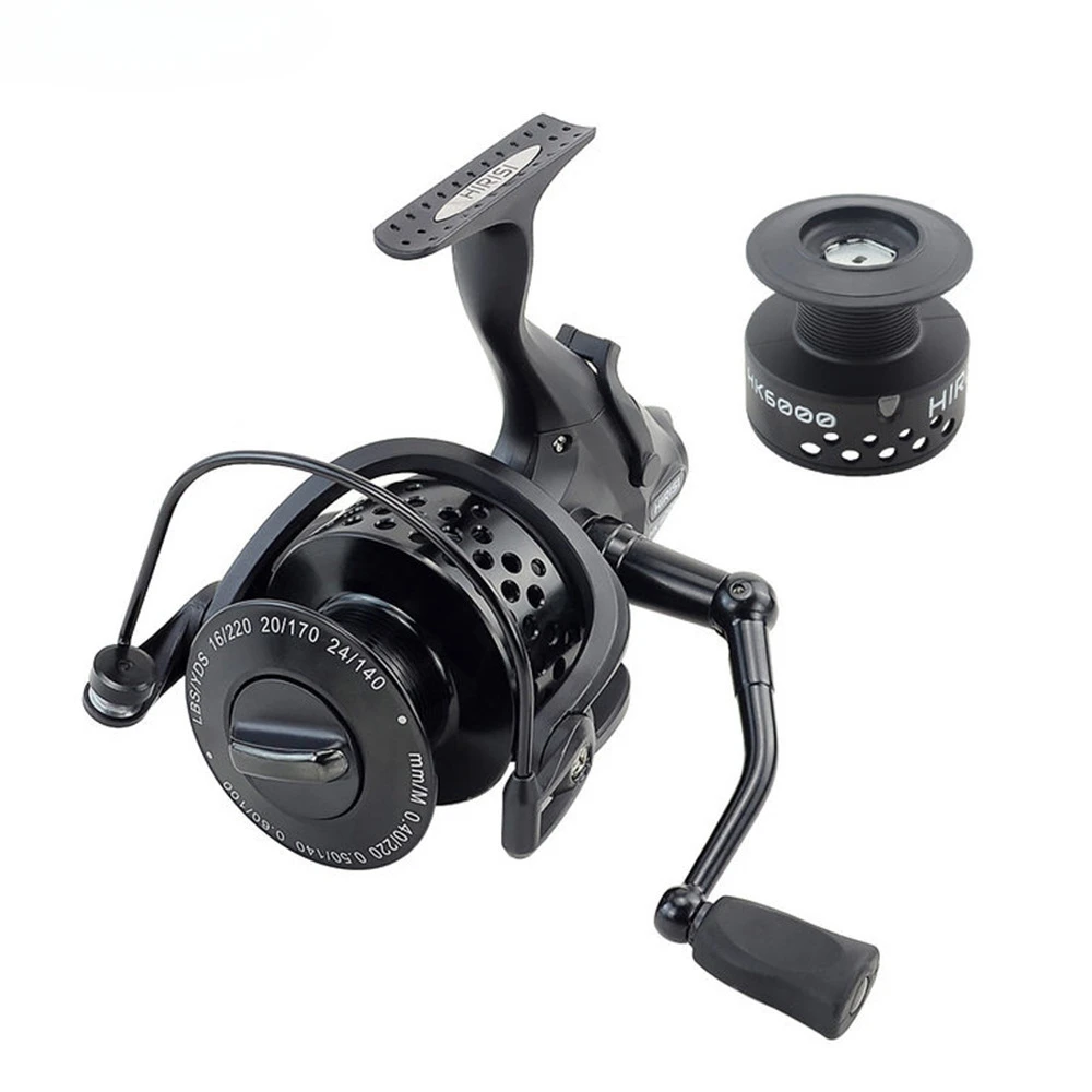 Grande objeto dupla força de descarga investimento distante roda de pesca luya linha de pesca roda giratória metal linha dupla copo jogando