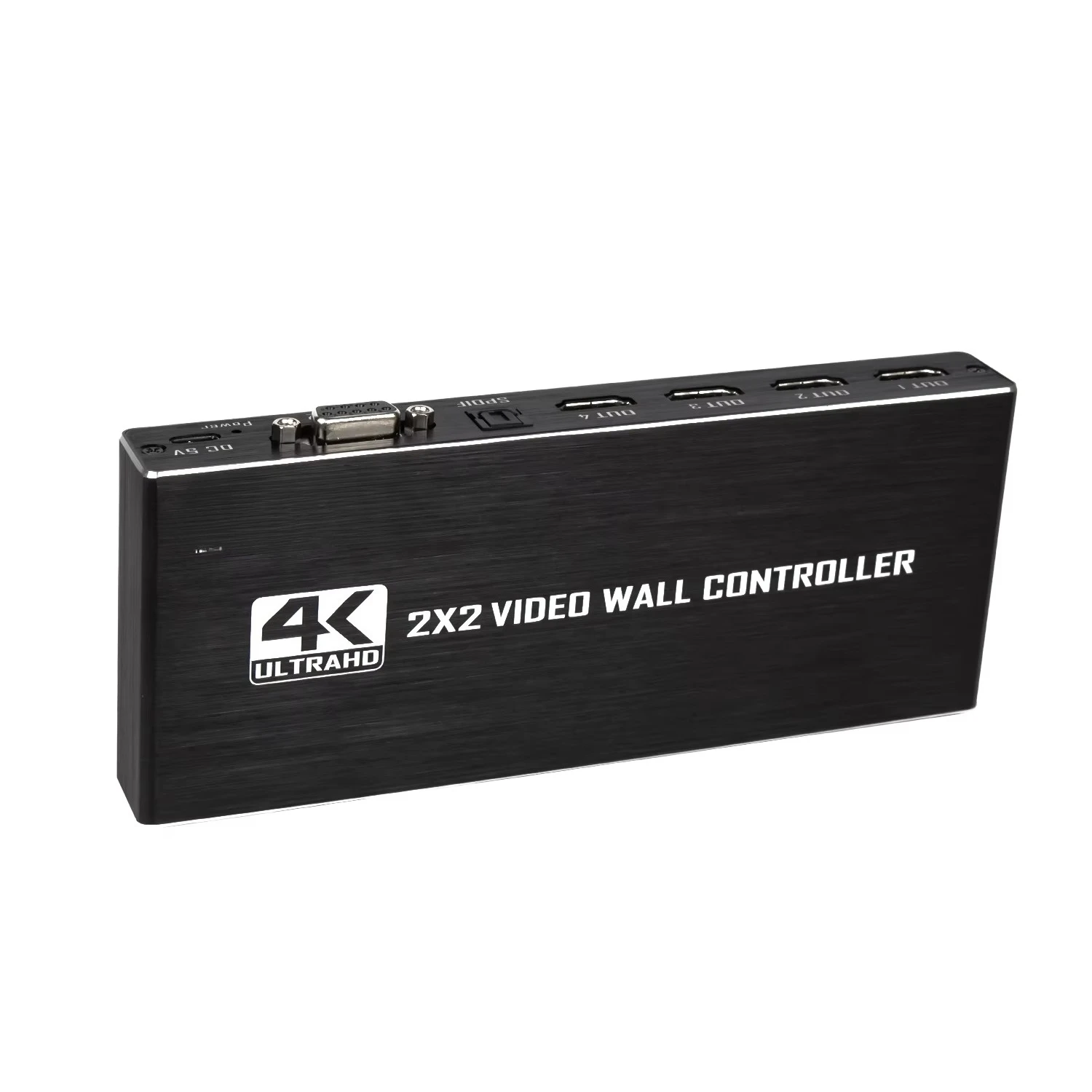 Aluminum Alloy Video Wall Controller with RS232 180 Rotate   o for 4 TV Screens 1 Wall Display 2x2 &DVI Input 4K