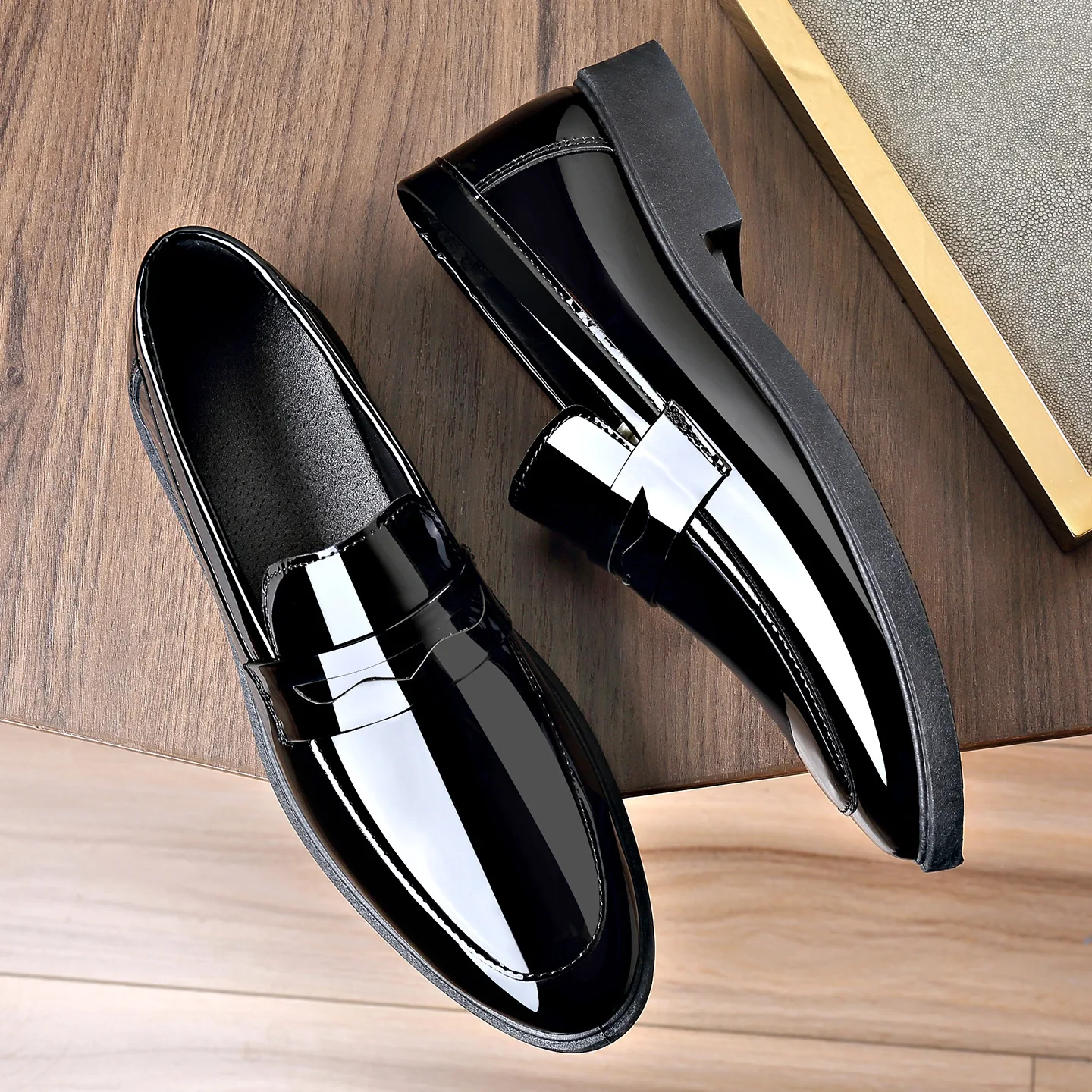 

Men's leather shoes, one foot drive, business dress, casual shoes, wedding dress shoes