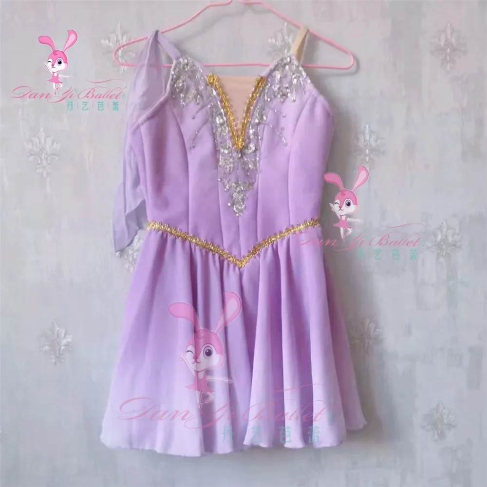 Danyi adult children's ballet dress purple magic charm competition dress short gauze skirt professional custom performance